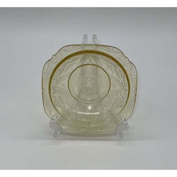 Vintage Amber Federal Glass Madrid 5" Square Fruit/Dessert Bowl - Picture 2 of 5